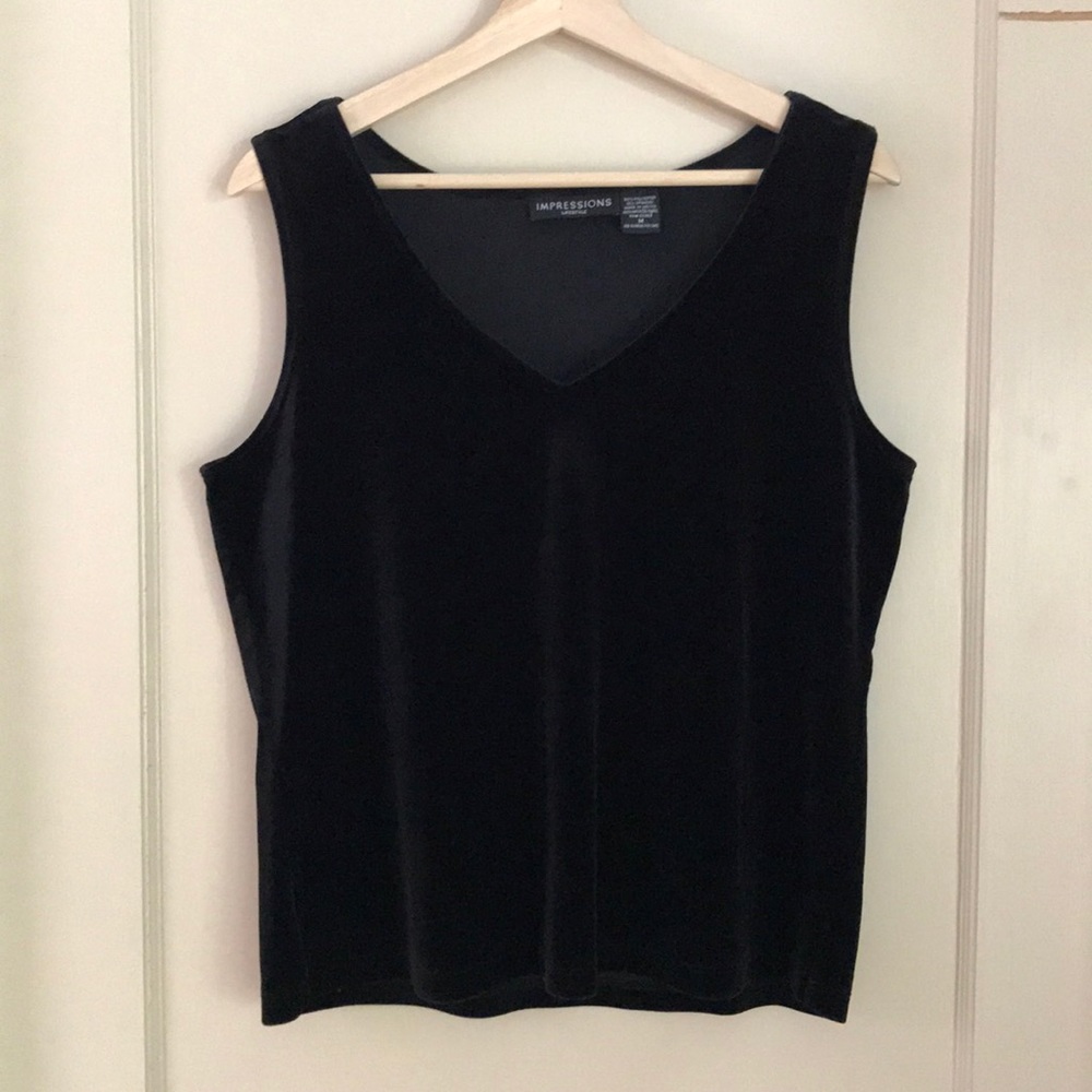Impressions black velvet tank top